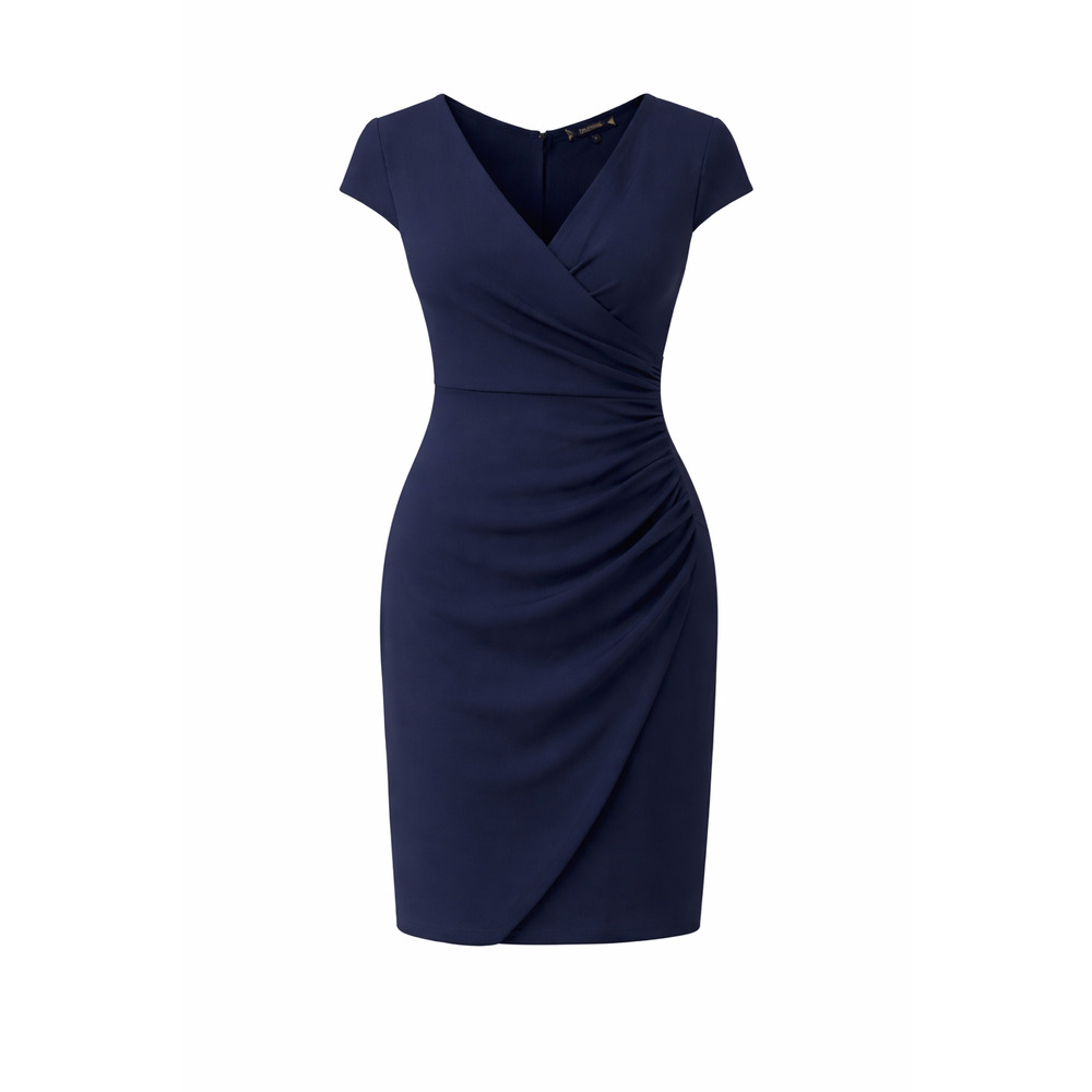 Miusol Navy Ruched Sheath Dress Cocktail Career Wedding Guest Medium